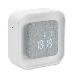 Réveil Éco-responsable en ABS/RPET Recyclé Personnalisé LUCE Matières : ABS Couleurs : blanc