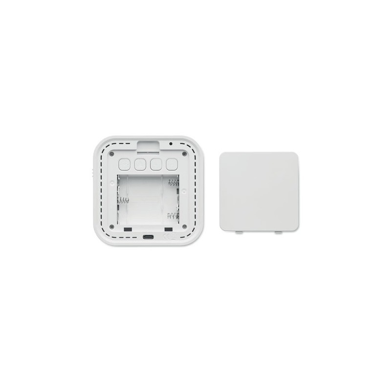 Réveil Éco-responsable en ABS/RPET Recyclé Personnalisé LUCE Matières : ABS Couleurs : blanc livraison express 24h 48h