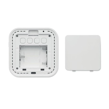 Réveil Éco-responsable en ABS/RPET Recyclé Personnalisé LUCE Matières : ABS Couleurs : blanc livraison express 24h 48h