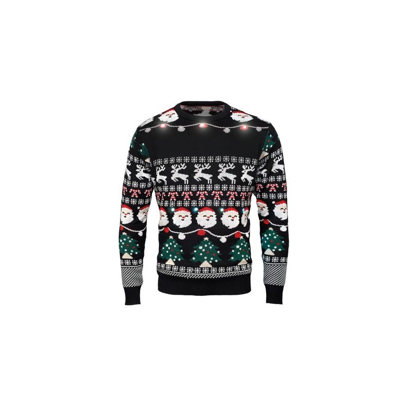 Pull LED de Noël L/XL - Brillez en Fête !