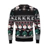Pull Festif LED de Noël L/XL LARGE SHAMIS Matières : acrylique Couleurs : noir impression haute définition
