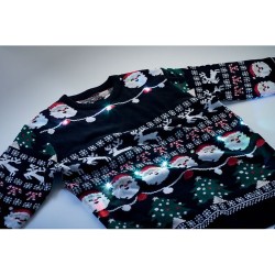 Pull Festif LED de Noël L/XL LARGE SHAMIS Matières : acrylique Couleurs : noir livraison express 24h 48h