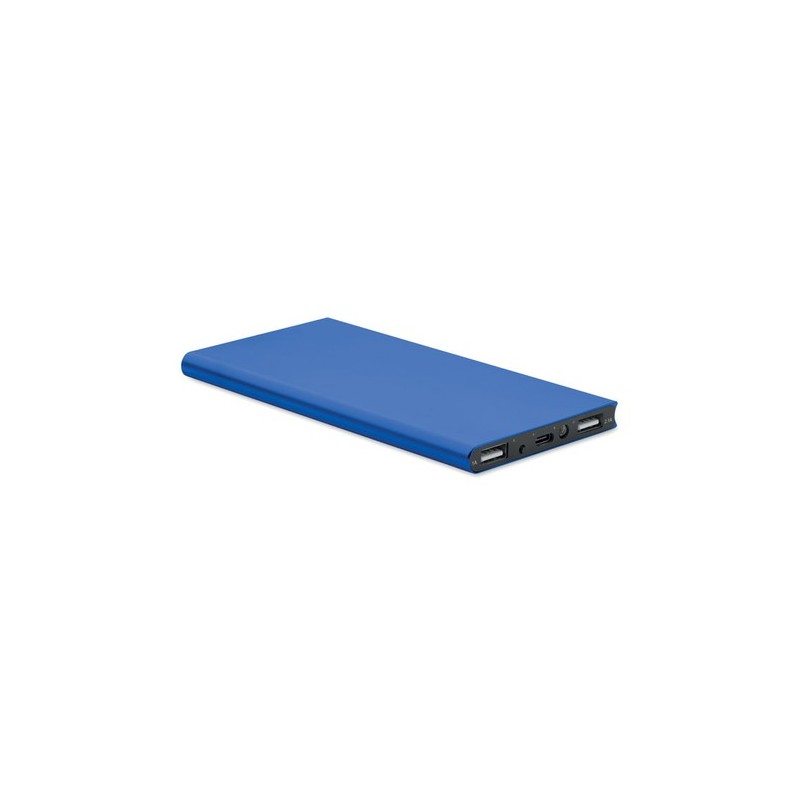 Powerbank  8000 mAh personnalisé POWERFLAT8C Matières : aluminium recyclé  Couleurs : bleu royal