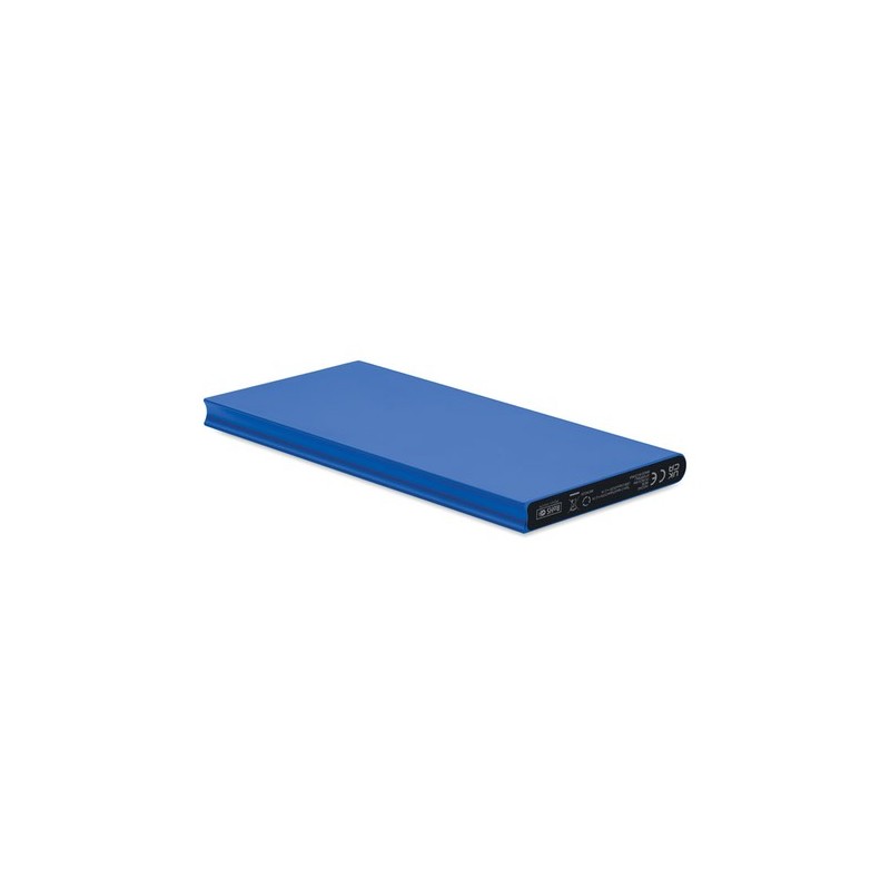 Powerbank  8000 mAh personnalisé POWERFLAT8C Matières : aluminium recyclé  Couleurs : bleu royal livraison express 24h 48h