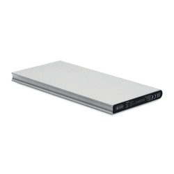 Powerbank  8000 mAh personnalisé POWERFLAT8C Matières : aluminium recyclé  Couleurs : argenté mat objet promotionnel éco-respons
