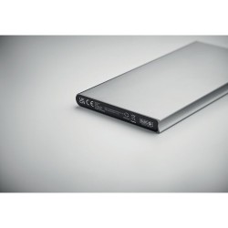 Powerbank  8000 mAh personnalisé POWERFLAT8C Matières : aluminium recyclé  Couleurs : argenté mat objet publicitaire robuste