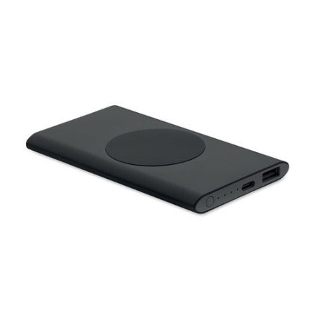 Powerbank Éco-responsable Personnalisé 5000mAh 15W POWERPLUS Matières : aluminium recyclé  Couleurs : noir