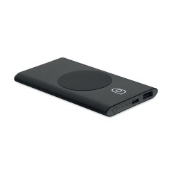 Powerbank Éco-responsable Personnalisé 5000mAh 15W POWERPLUS Matières : aluminium recyclé  Couleurs : noir impression haute défi