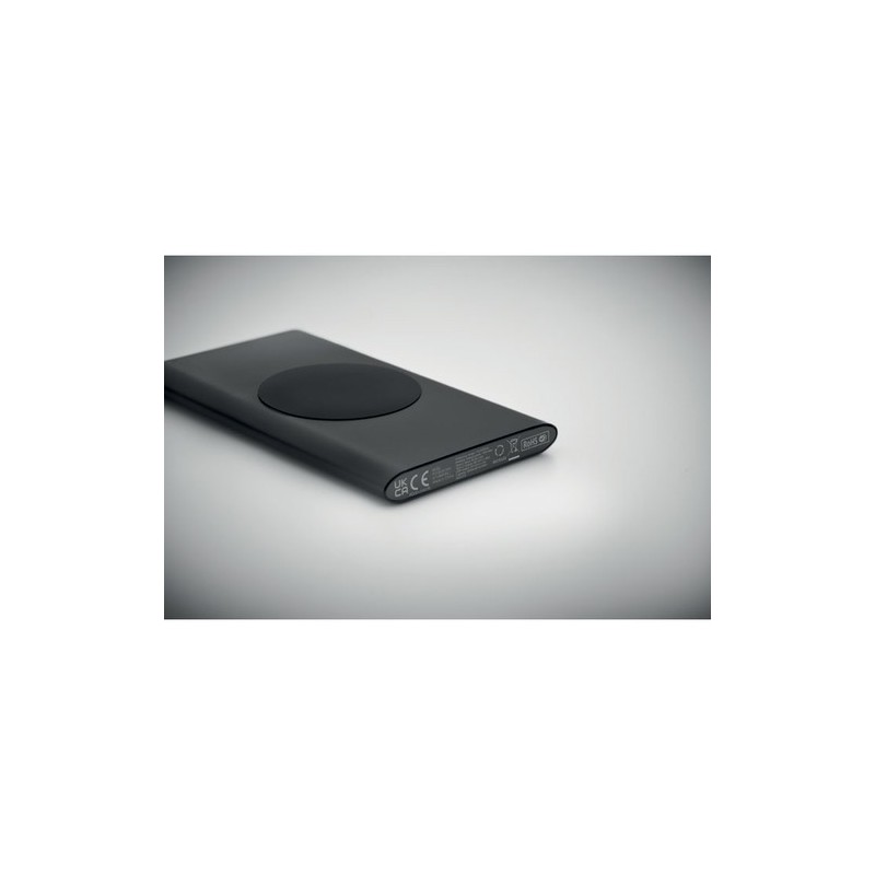 Powerbank Éco-responsable Personnalisé 5000mAh 15W POWERPLUS Matières : aluminium recyclé  Couleurs : noir marquage laser ultra 