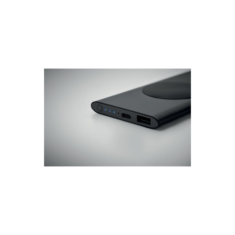 Powerbank Éco-responsable Personnalisé 5000mAh 15W POWERPLUS Matières : aluminium recyclé  Couleurs : noir livraison express 24h