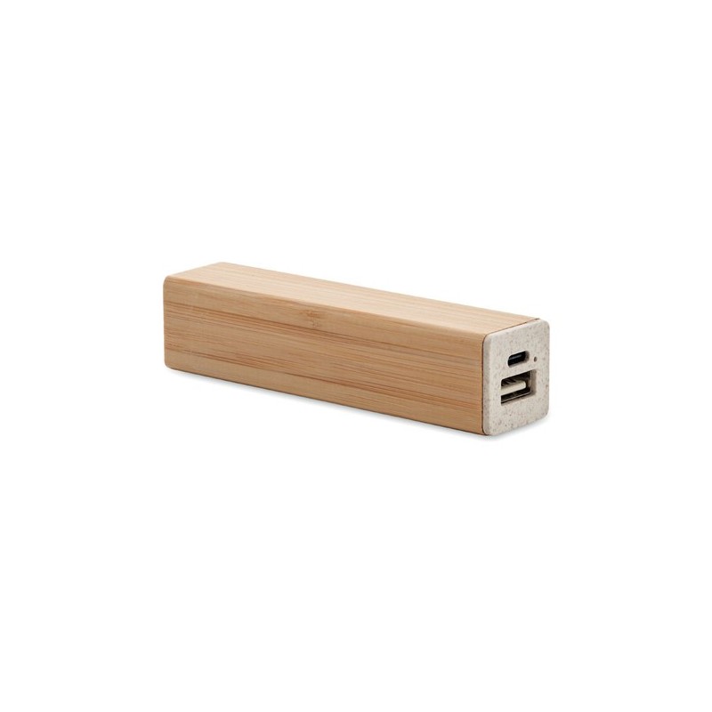 Powerbank Éco-responsable Personnalisé 2600 mAh POWERBAMC Matières : bambou Couleurs : bois