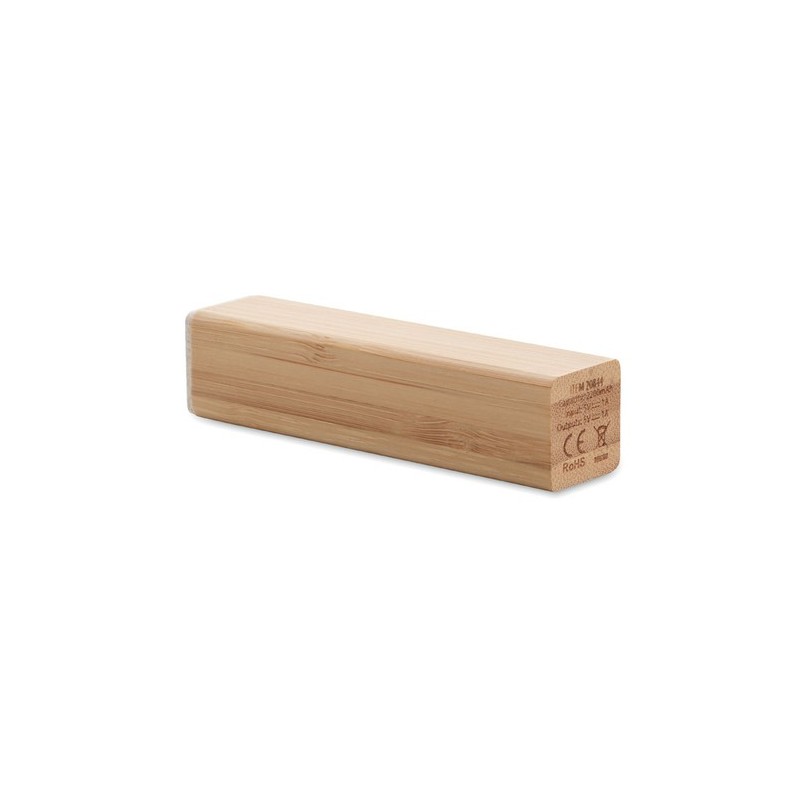 Powerbank Éco-responsable Personnalisé 2600 mAh POWERBAMC Matières : bambou Couleurs : bois goodies publicitaire événementiel