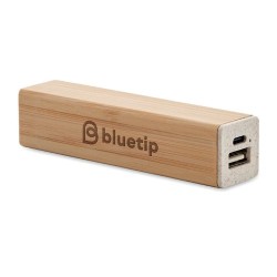 Powerbank Éco-responsable Personnalisé 2600 mAh POWERBAMC Matières : bambou Couleurs : bois impression haute définition