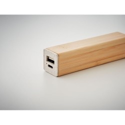 Powerbank Éco-responsable Personnalisé 2600 mAh POWERBAMC Matières : bambou Couleurs : bois marquage laser ultra précis
