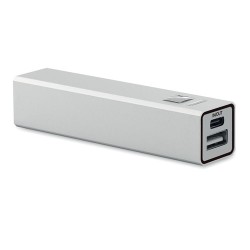 Powerbank Éco-responsable 2600 mAh Personnalisé pas cher - POWERALUC Matières : aluminium recyclé  Couleurs : argenté mat