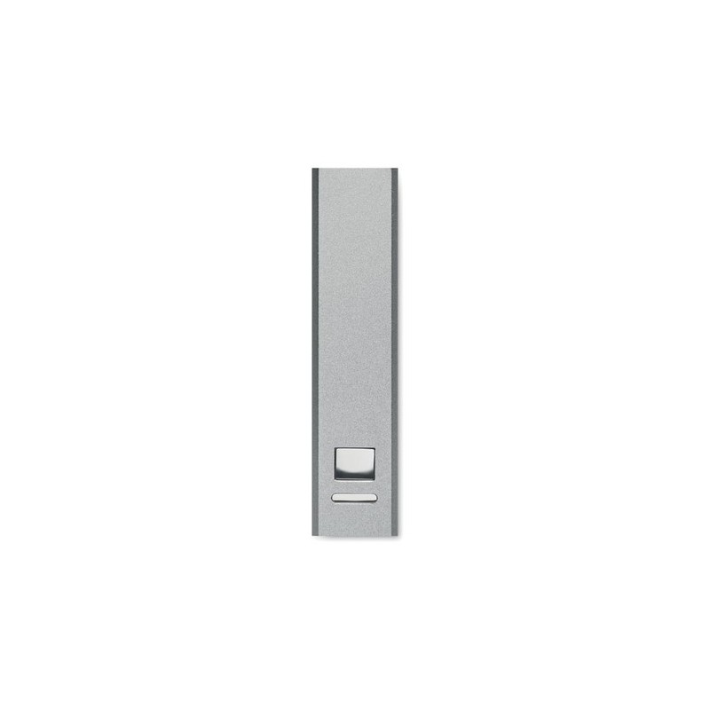 Powerbank Éco-responsable 2600 mAh Personnalisé pas cher - POWERALUC Matières : aluminium recyclé  Couleurs : argenté mat cadeau