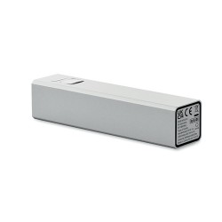 Powerbank Éco-responsable 2600 mAh Personnalisé pas cher - POWERALUC Matières : aluminium recyclé  Couleurs : argenté mat livrai