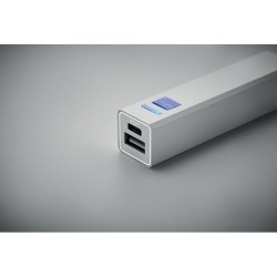 Powerbank Éco-responsable 2600 mAh Personnalisé pas cher - POWERALUC Matières : aluminium recyclé  Couleurs : argenté mat cadeau