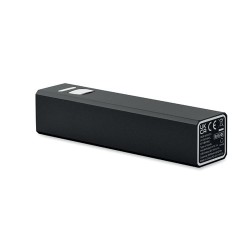 Powerbank Éco-responsable 2600 mAh Personnalisé pas cher - POWERALUC Matières : aluminium recyclé  Couleurs : noir objet promoti