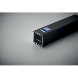 Powerbank Éco-responsable 2600 mAh Personnalisé pas cher - POWERALUC Matières : aluminium recyclé  Couleurs : noir personnalisat