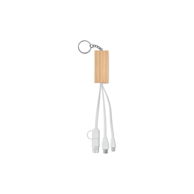 Porte-clés support  2-en-1 en bambou CLAUERC Matières : bambou Couleurs : bois cadeau entreprise pas cher