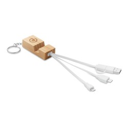 Porte-clés support  2-en-1 en bambou CLAUERC Matières : bambou Couleurs : bois marquage laser ultra précis