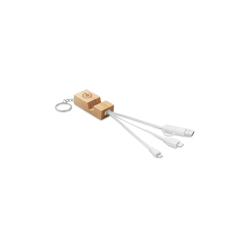 Porte-clés support  2-en-1 en bambou CLAUERC Matières : bambou Couleurs : bois marquage laser ultra précis