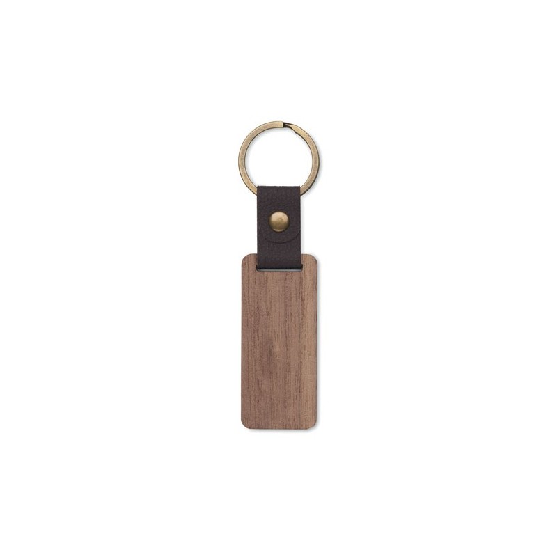 Porte-clés s en noyer et PU personnalisés - NAWKEY Matières : bois Couleurs : bois personnalisable avec votre logo