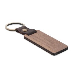 Porte-clés s en noyer et PU personnalisés - NAWKEY Matières : bois Couleurs : bois cadeau entreprise pas cher