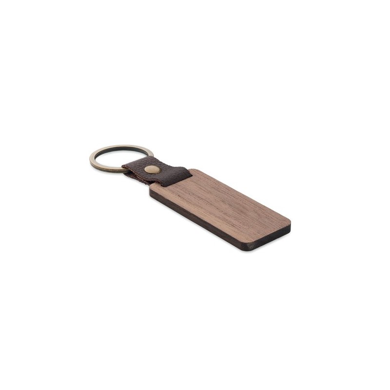 Porte-clés s en noyer et PU personnalisés - NAWKEY Matières : bois Couleurs : bois cadeau entreprise pas cher