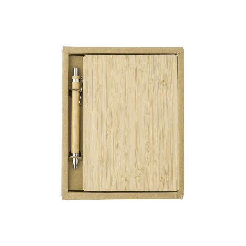 Carnet A5 Éco-responsable en Bambou Personnalisé - Jo, Idéal Cadeau pas cher Matières : bambou Couleurs : brun goodies publicita