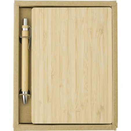 Carnet A5 Éco-responsable en Bambou Personnalisé - Jo, Idéal Cadeau pas cher Matières : bambou Couleurs : brun goodies publicita