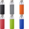 Bouteille en verre personnalisée de 500 ml avec housse Nika Matières : néoprène Couleurs : gris objet promotionnel éco-responsab