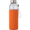 Bouteille en verre personnalisée de 500 ml avec housse Nika Matières : néoprène Couleurs : rouge objet publicitaire robuste