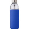 Bouteille en verre personnalisée de 500 ml avec housse Nika Matières : néoprène Couleurs : bleu cobalt personnalisable avec votr