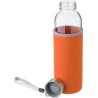 Bouteille en verre personnalisée de 500 ml avec housse Nika Matières : néoprène Couleurs : bleu cobalt impression haute définiti