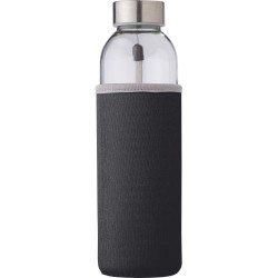 Bouteille en verre personnalisée de 500 ml avec housse Nika Matières : néoprène Couleurs : gris 2