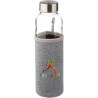 Bouteille en verre personnalisée de 500 ml avec housse Nika Matières : néoprène Couleurs : noir personnalisable avec votre logo