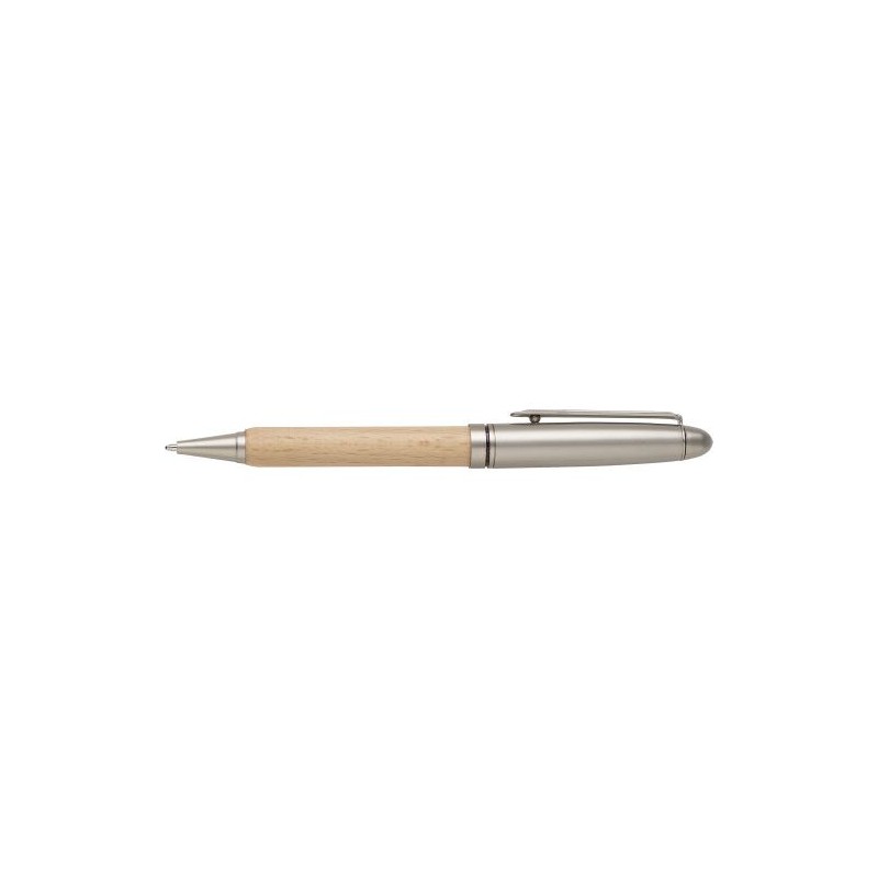 Stylo bille  en bois de hêtre personnalisé Tobias - Chic et durable Matières : bois Couleurs : brun personnalisable avec votre l