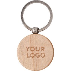 Porte-clés en bois personnalisé May Matières : bois Couleurs : brun cadeau entreprise pas cher