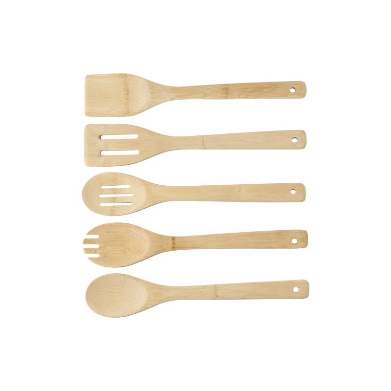 Spatules personnalisées en bambou s - Benny Matières : bambou Couleurs : brun personnalisable avec votre logo