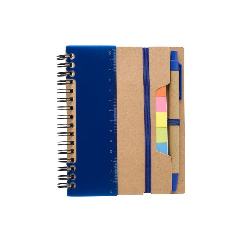 Carnet à spirale  en papier recyclé - Angela Matières : papier Couleurs : bleu objet promotionnel éco-responsable