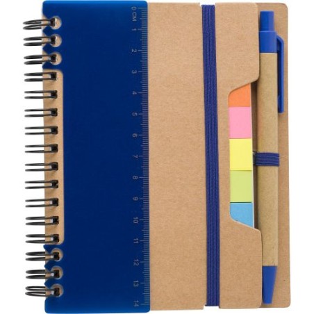Carnet à spirale  en papier recyclé - Angela Matières : papier Couleurs : bleu objet promotionnel éco-responsable