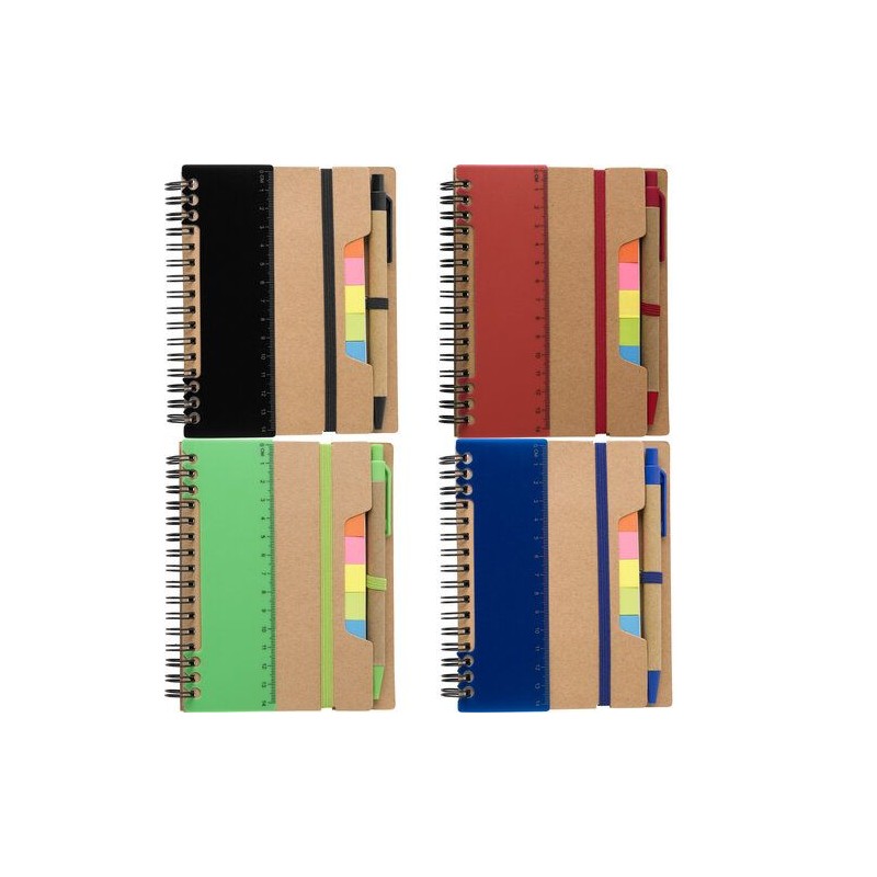 Carnet à spirale  en papier recyclé - Angela Matières : papier Couleurs : bleu accessoire événementiel unique