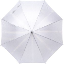Parapluie personnalisé en polyester 190T - Frida Matières : pongée Couleurs : blanc personnalisable avec votre logo