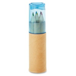 Crayons de couleur personnalisés - Tube de 6 - PETIT LAMBUT Matières : papier Couleurs : bleu transparent