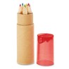 Crayons de couleur personnalisés - Tube de 6 - PETIT LAMBUT Matières : papier Couleurs : rouge transparent personnalisable avec 