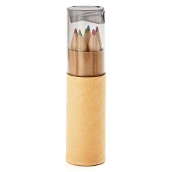 Crayons de couleur personnalisés - Tube de 6 - PETIT LAMBUT Matières : papier Couleurs : gris transparent cadeau entreprise pas 
