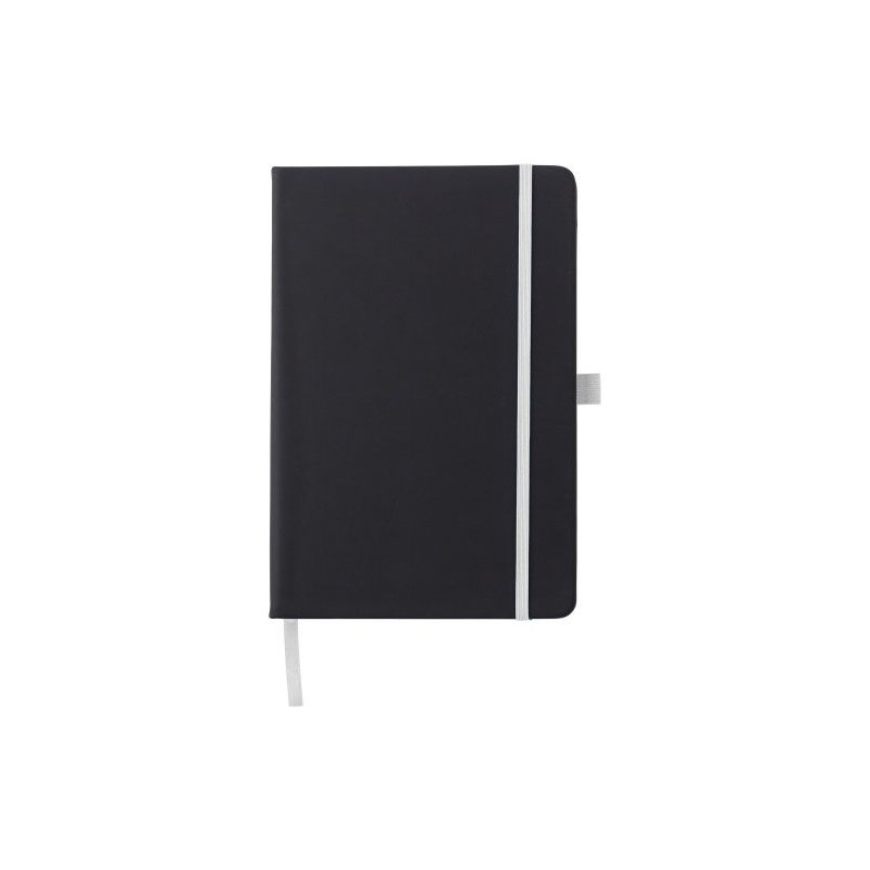 Carnet A5 personnalisé en PU - Charlene, idéal pour le bureau à petit prix Matières : caoutchouc Couleurs : blanc objet promotio