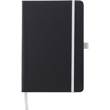 Carnet A5 personnalisé en PU - Charlene, idéal pour le bureau à petit prix Matières : caoutchouc Couleurs : blanc objet promotio